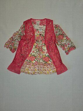 NWOT Floral Dress Set with Lace Jacket 4T Church Easter Outfit
